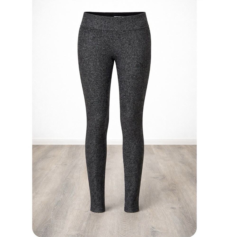 NEWWild Fable Leggings L High Waisted Metallic Shimmery Full Length Black Silver